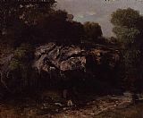 Rocky Landscape with Figure by Gustave Courbet